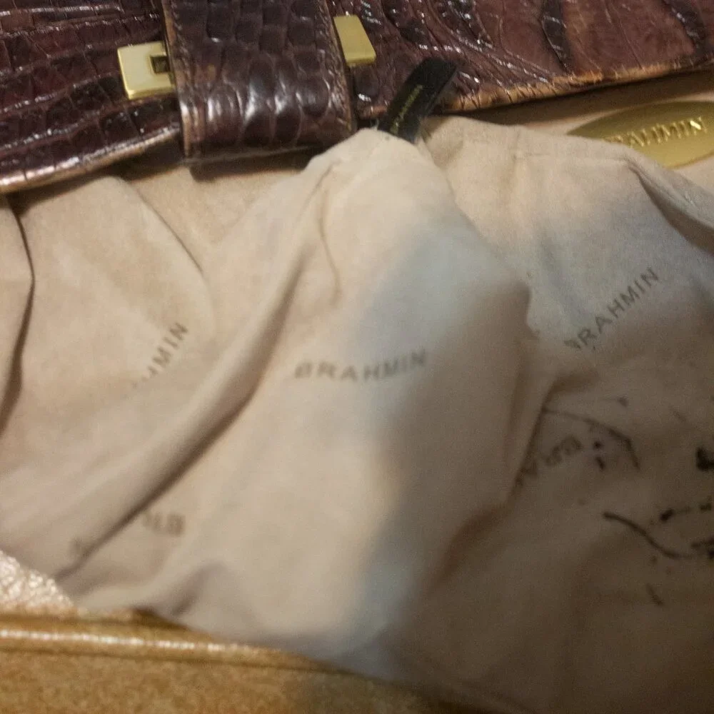Brahmin Croc Embossed Leather Tote